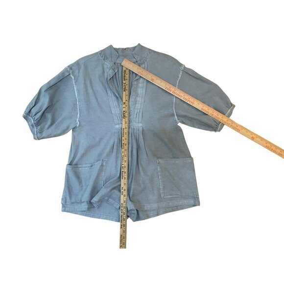 Free People Tomboy SlouchyRomper Jumpsuit, Blue, Size X-Small, #1484 - Picture 12 of 16